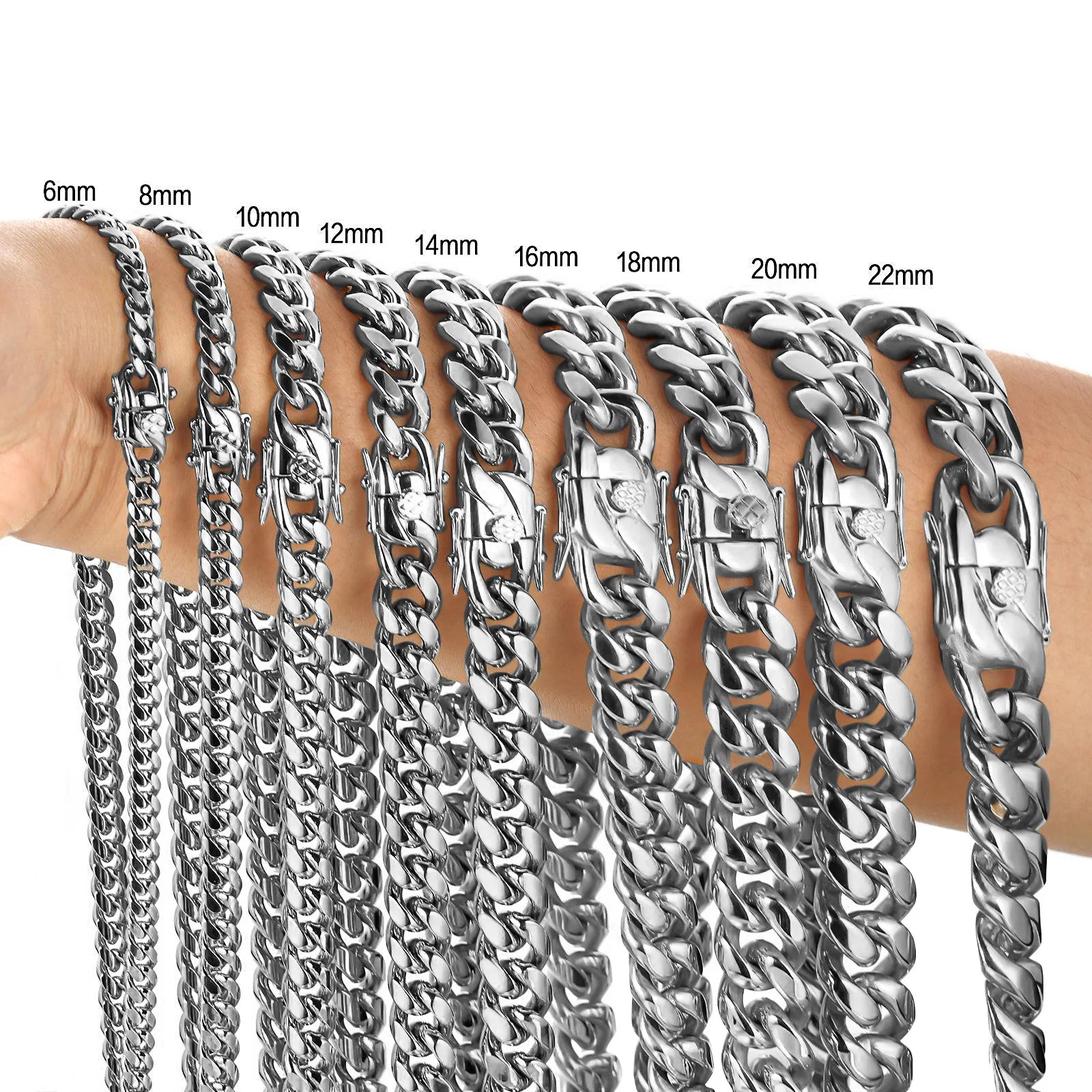 Stocks Stainless Steel Heavy Miami Chunky Cuban Link Chain Necklace