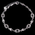Sterling Silver 4*6mm Semi Mount Bracelet Empty Frame Blank Support Claws Setting Base Holder Without Center Stone for Inlay DIY
