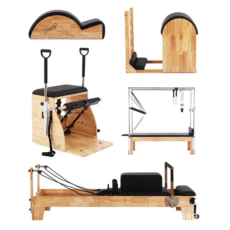 Wood Pilates Chair Reformer Cadillac Ladder Barrel Cadillac Trapeze Corrector Pilates Equipment Set