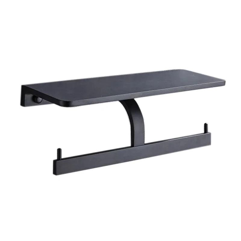 Modern Brass Bathroom Wall-Mounted Black Double Tissue Paper Holder