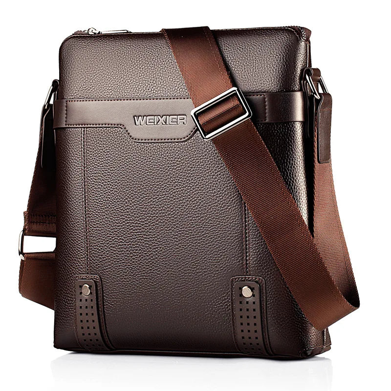 1101 Two Colors Custom Wholesale Leisure Mens PU Leather One-Shoulder Messenger Crossbody Shoulder Bags
