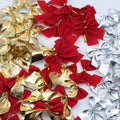 Christmas Wreaths Gift Wrapping Supplies Mini Red Gold Silver Christmas Tree Wreath Bows Bowknot