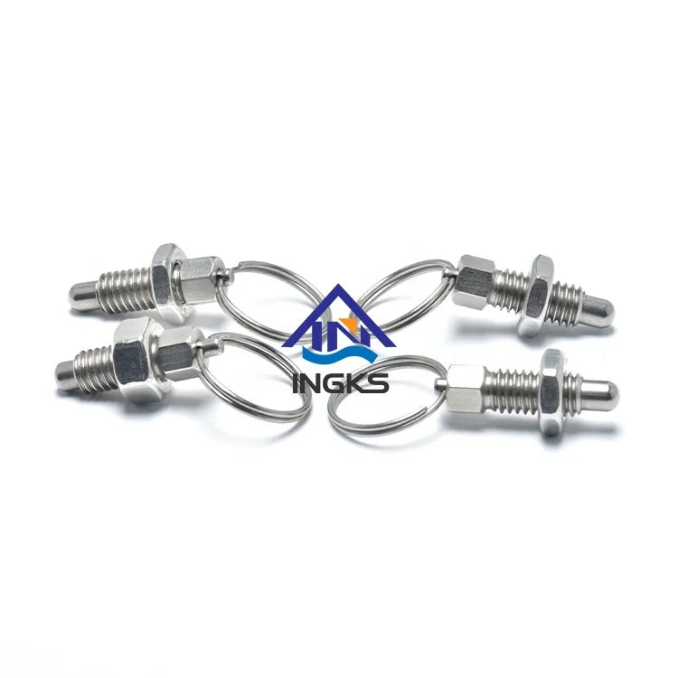 IKS420 Plungers Rest Type Stainless Steel Hex Head Safety Pull Konb Ring M16 Indexing Plungers