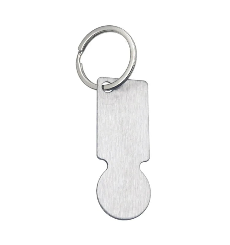 Custom Logo Supermarket Shopping Cart Chip Trolley Token Coin Keychain Metal Keyring