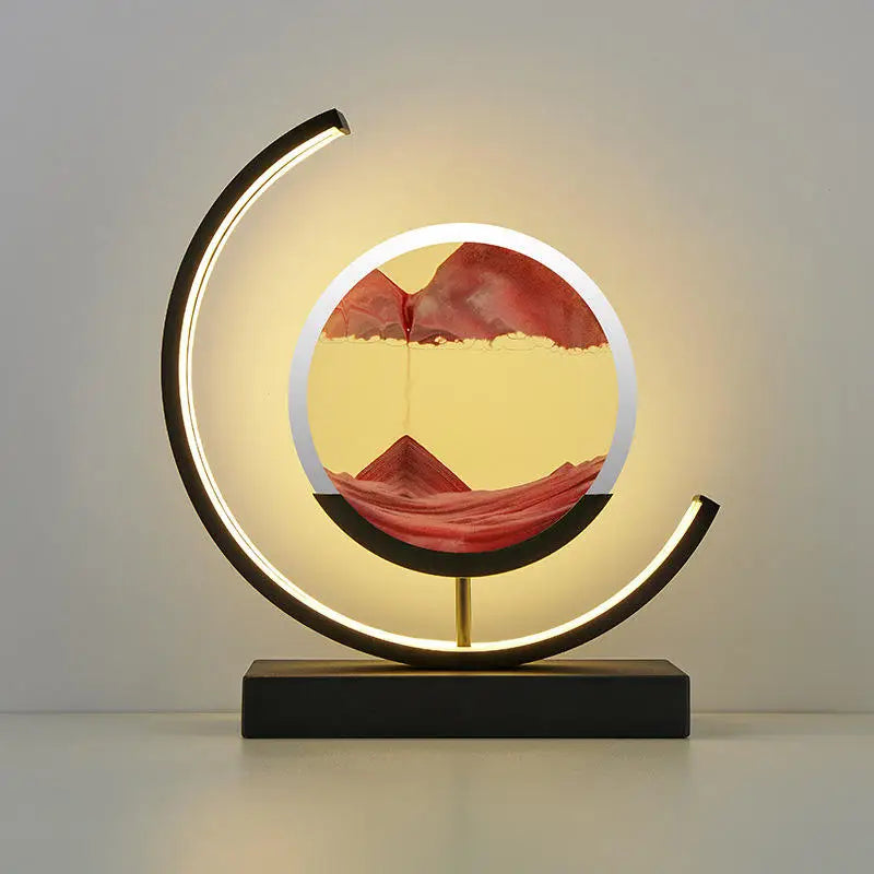Smart Dynamic Quick Sand Lamp Dimmable 3D LED Flowing Sand Painting Picture Table Desk Lamp Remote Control Moving Sand Art Lamp