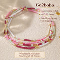 Go2boho Dainty Copper Beaded Stack Tiny Glass Seed Multi Warp Bracelets for Women Men 2024 Trendy Fashion Simple Jewelry