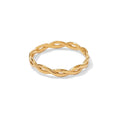 Dainty 18K Gold Plated Stainless Steel Twisted Linear Geometric Hollow Stacking Rings for Women