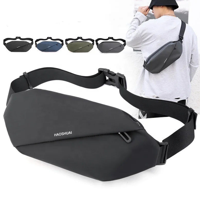 Wholesale Outdoor Sport Running Waist Bag Large Capacity Nylon Fanny Pack Bags Portable Leisure Boy Sling Chest Bag for Men