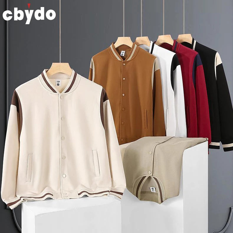 Cbydo OEM Wholesale Custom Baseball Jacket Embroidery Bomber Varsity Fleece Jacket Man Unisex College University Class Jackets