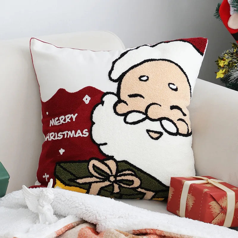 INS New Year Festival Decoration Pillow Merry Christmas Doll Living Room Sofa Cushion Cover Bed Pillowcase Pillow Cover