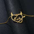 Stainless Steel Necklaces Wholesale Cute Luck Heart Necklace Tiny Choker Name Plate Necklace Pendant