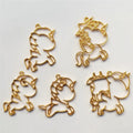 Cute Golden Unicorn Hollow Metal Frame Jewelry Findings Pendant Accessory DIY Charms Handmade Open Bezels UV Resin Craft