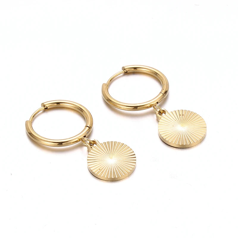 2024 Trending Women's Gold-Plated Stainless Steel Earrings Twisted Rope Round Hoop Jewelry for Wedding Party Gift