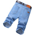 Oem Custom High Quality Breathable Light Blue Mid Waist Straight Denim Shorts Casual Wash for Men Wholesale