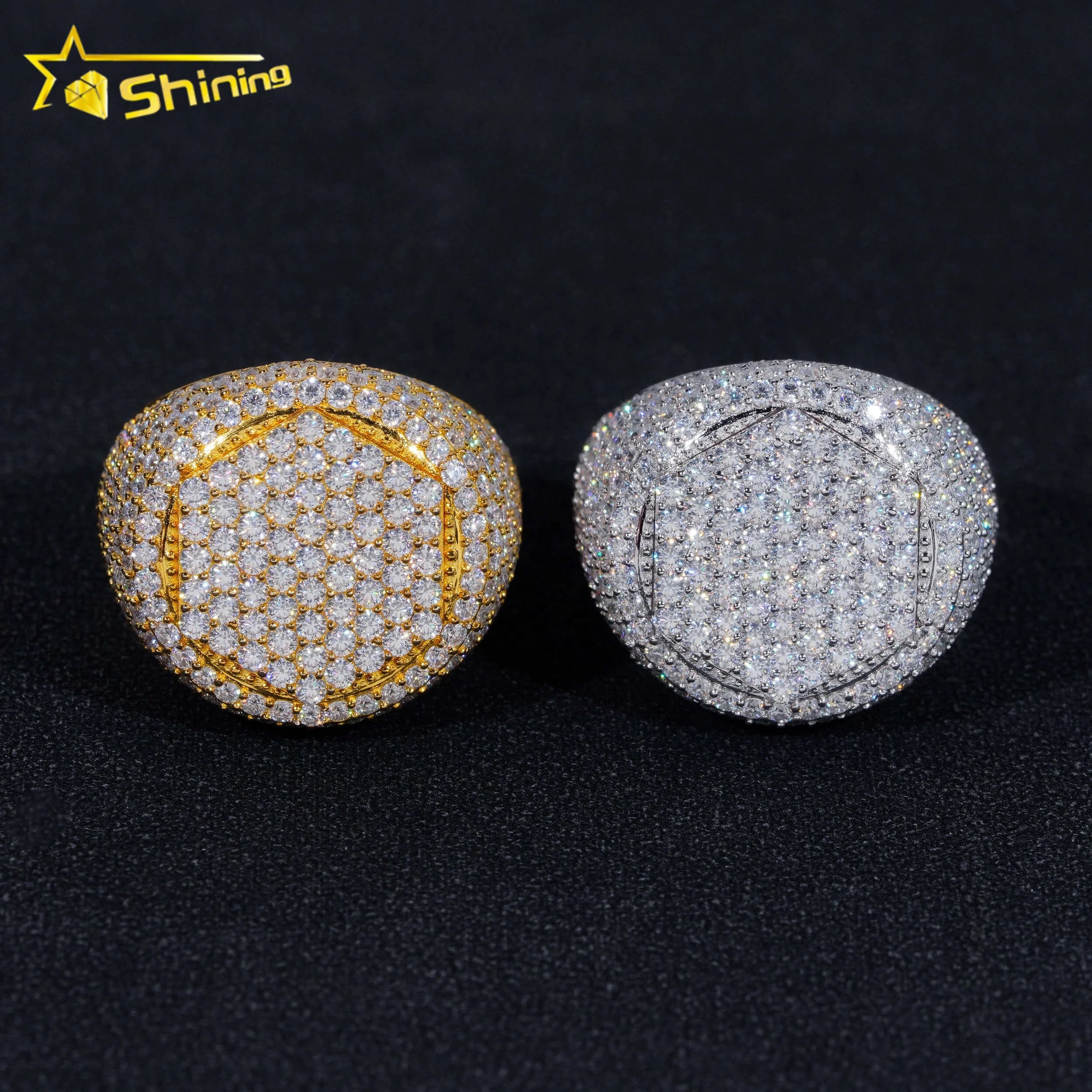 Hot Selling Luxury GRA Certificate Solid Silver 925 Iced Ring Mens Moissanite Hip Hop Ring