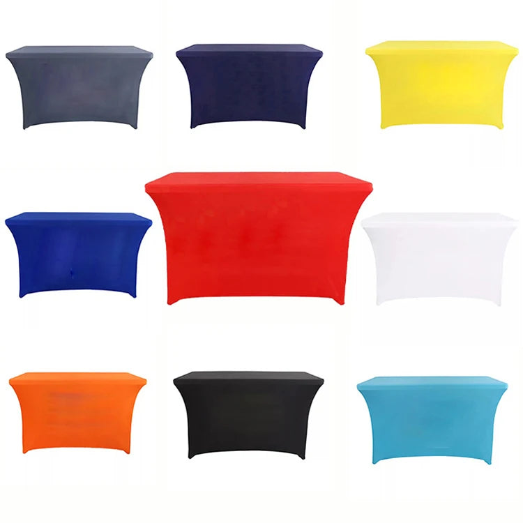 FEAMONT Rectangle Blue Stretch Table Cover Blue Cloth Table Cloths Spandex Polyester Customized Color Spandex Table Cloths