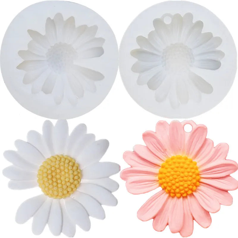 HY 3D Daisy Flower Silicone Molds Candy Chocolate Fondant Resin Making Tools