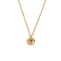 Women's Vintage Stainless Steel 18K Gold-Plated Pendant Necklace Diamond Set Month Birthstone Christian Style Fashion Jewelry