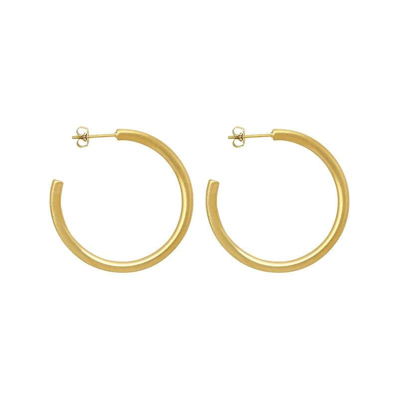 Europe and the United States to Restore Ancient Ways Drawing Quality Manual Exaggerated Big Circle C Earrings