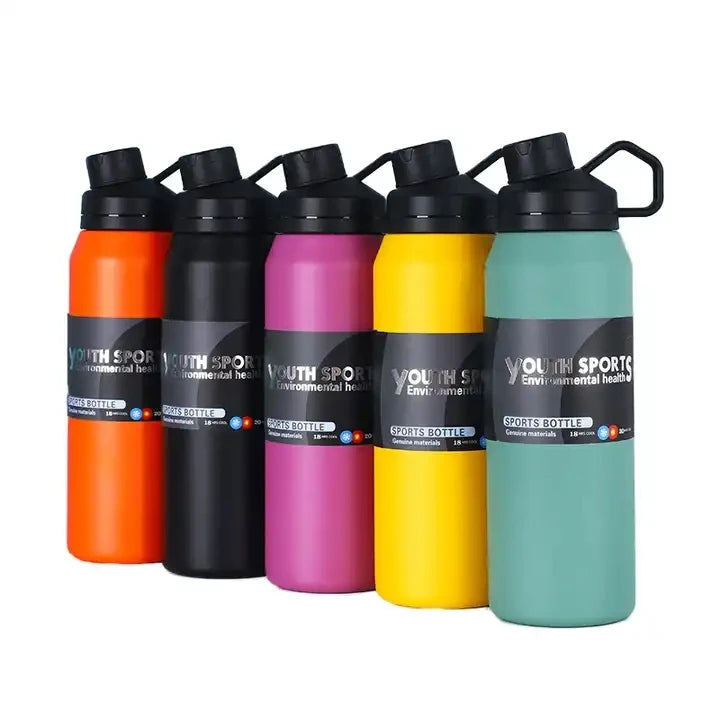 Double Wall Gym Tumbler Stainless Steel Metal Water Shaker Frosted Varnish Vacuum Insulated Sports Bottle