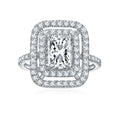 New Design 925 Sterling Silver Jewelry Ring Radiant Cut 2CT Diamond 18K Gold Plated Moissanite Pendant for Weddings Engagements