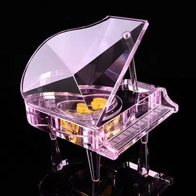 Personalized Eco-Friendly Hexagon K9 Crystal Glass Piano Music Box Modern Wedding Souvenir Polished Laser Engraved Home EURAN