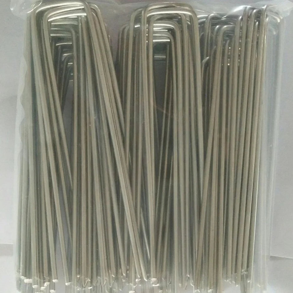 50 Pieces of 12 Inch Garden Tent Pile Galvanized Landscape Nail Ground Pin