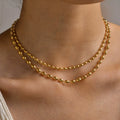 Wholesale Factory Price Stainless Steel Ball Chain Necklace Simple Rugby Bead Ball Chain Necklace