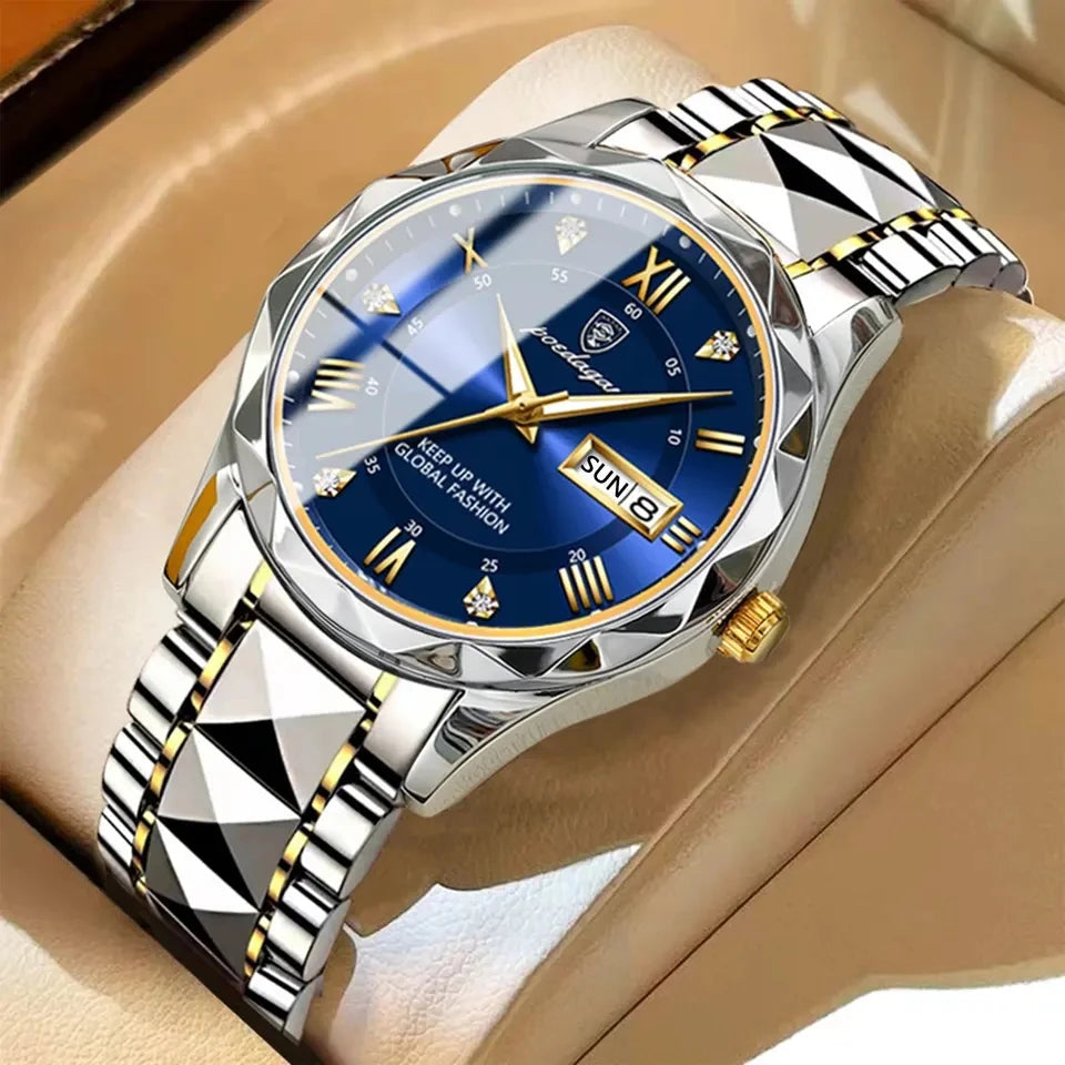 Waterproof Glow Watch Luxury Men Business Watch Stainless Steel Band Watch Top Brand Man Wristwatch Wholesale