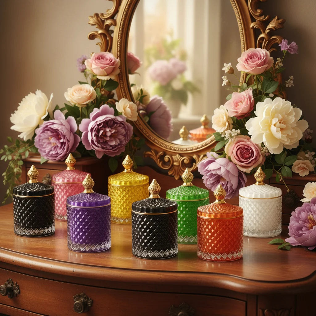Wholesale 10oz Empty Black Luxury Candle Jars Glass Candle Container With Lid for Making Candles Wedding Party