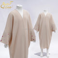 Habib Kids Abayas Girls Muslim Children Wholesale Embroidered love Shape Muslim Kid Open Abaya