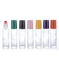 10ml clear Glass Roll on Bottle With Colors Glass Roller Ball and Plastic Caps for Essential Oil Perfume