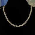 HQ GEMS 22 Inch 9K Yellow Gold VVS Moissanite Tennis Chain 5mm Necklace Hip Hop Jewelry for Men