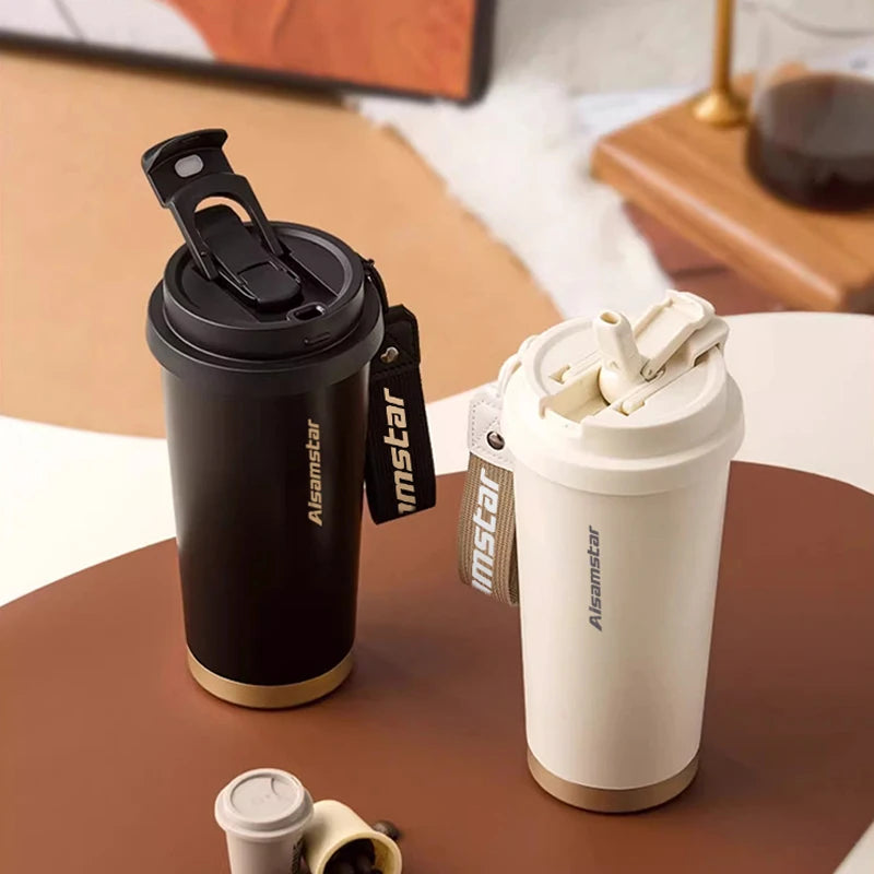 Aisamstar  Hot Sale Coffee Cup Double Wall Vacuum Insulated Flask  Stainless Steel  Travel Reusable Coffee Tumbler Mug