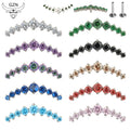 Fashion G23 Titanium Internally Thread 9 Prong Set CZ Stone Top Earring Nose Lip Rings Helix Ear Stud Fine Piercing Body Jewelry