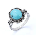 Fashion Jewelry Luxury Ladies Design Blue Red Black White Turquoise Gemstone Rings Natural Stone Rings