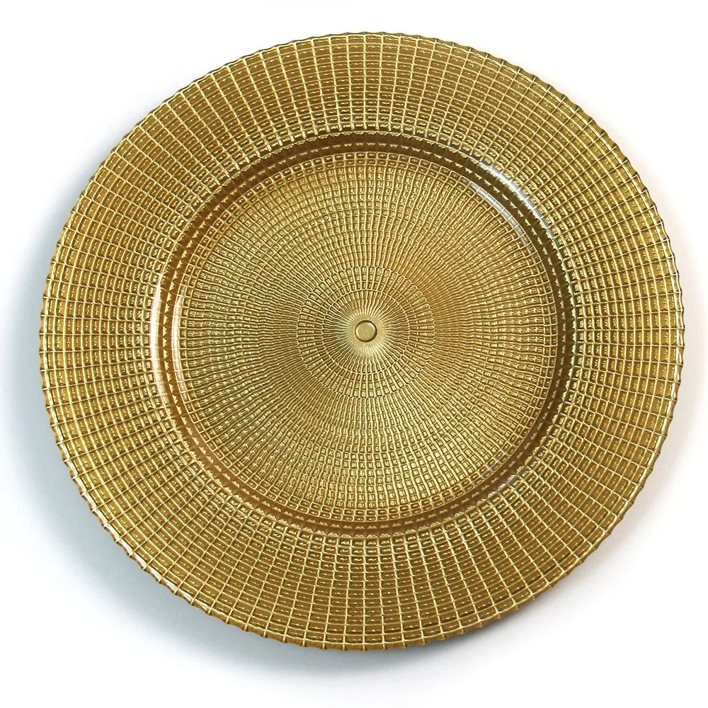 Luxury Gold and Silver Rose Gold Glass Charger Plate Dried Fruit Decorative Round Plate for Elegant Wedding