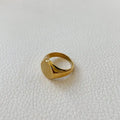 Stainless Steel Unisex Custom Gold Signet Ring Women Personalized Initial Engraved Big Blank Round Signet Ring
