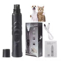 USB Rechargeable LED Light Pet Nail Grinder for Dogs Cats Low Noise 2 Speed Stainless Steel Toenail Grinder English Operating