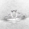 Sterling Silver 5*7/7*9mm Semi Mount Ring Empty Frame Blank Support Claws Setting S925 Base Without Center Stone DIY for Inlay