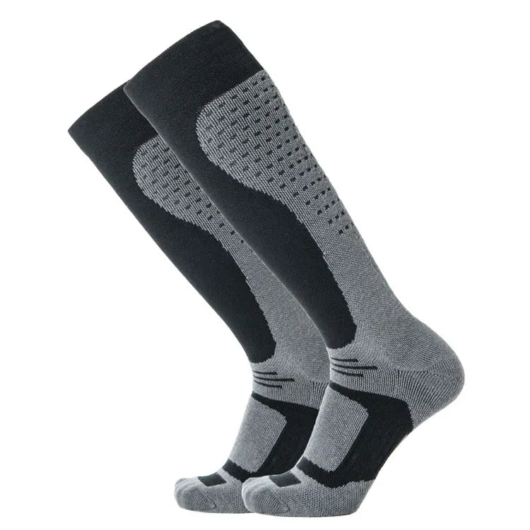 Custom Skiing Socks Full Cushion Winter Merino Wool Knee High Digital Printing Knitted Low MOQ for Men and Women