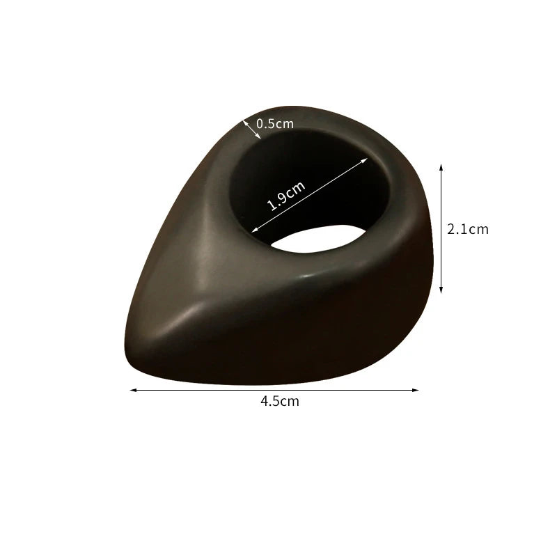 Natural Black Bian Stone Gua Sha Massage Ring Manual Acupoint Massager Hand and Foot Meridian Massage Tools