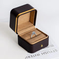 Brown Leather Ring Boxes Jewelry Packaging Box Custom logo Ring Packing Box