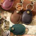 Custom Logo Genuine Full Grain Leather Case Crazy Horse Leather Tracker Case for Anti-Lost Key Ring for AirTag Guitar Pick