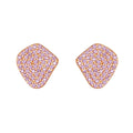 CZCITY Women Wedding Stud Earring Jewelry Zircon 925 Silver Cubic Zirconia Stud Deluxe Geometric Earrings