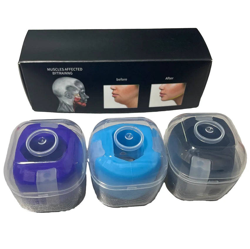 Jaw Exerciser Balljaw Exercisefacial Jaw Neck Muscle Trainertone the Jawline with Mouth Piece