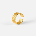 Stainless Steel Wide Band Jewelry Gift Rings 18k Gold Plated Opening Adjustable Rings for Women