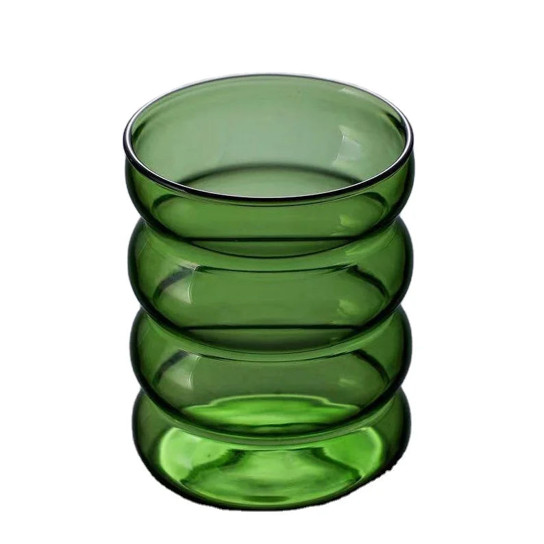 Creative Ripple Glass Cup Heat-resistant Beer Glasses Drinkware Coffee Mug Juice Milk Tea Milk Cup Home Cafe Drinkware
