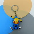 DIY Free Shipping Creative Cartoon PVC Soft Glue Small Dinosaur Key Ring 3D Cartoon Dinosaur Children Schoolbag Pendant Wholesale