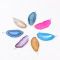 Colorful Irregular Agate Slices Pendant for Craft DIY Jewelry Making Agate Quartz Pendant